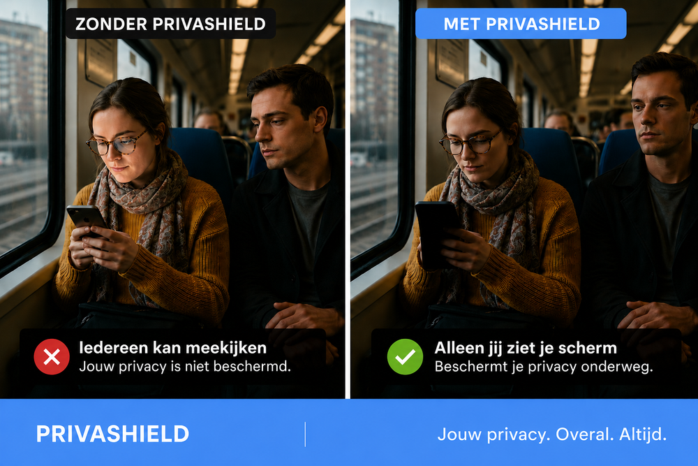 PrivaShield privacy screenprotector in gebruik